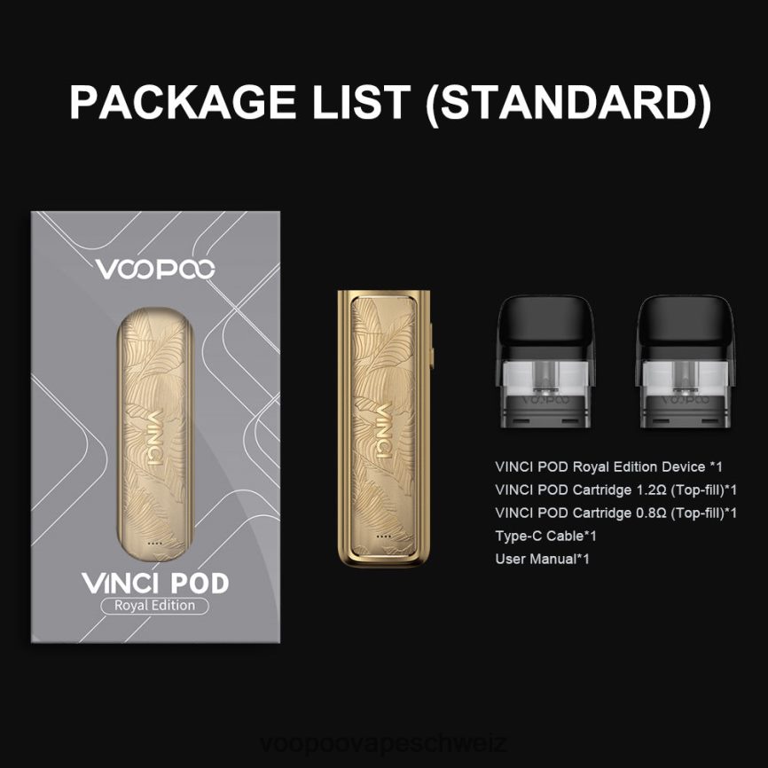 VOOPOO VINCI POD königliche Ausgabe Gold Blatt 6X0608343 VOOPOO Vape Geneva