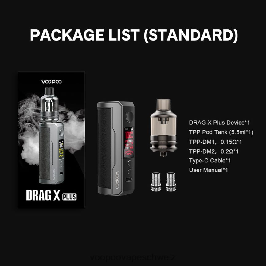 VOOPOO DRAG X PLUS Bausatz klassisch 6X0608294 VOOPOO Vape Pod Schweiz